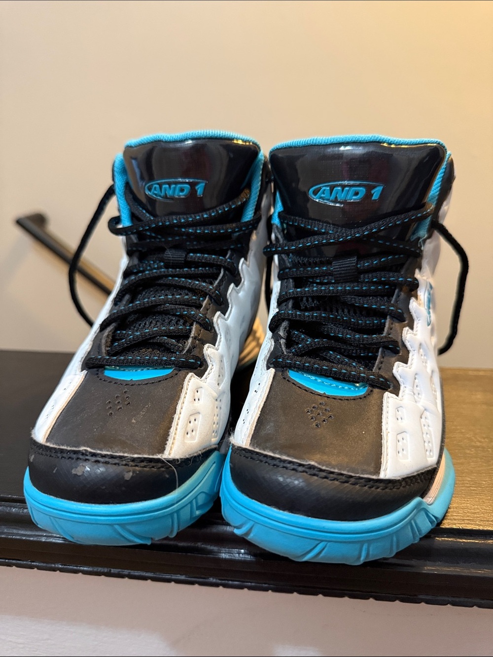 And1 Kids Black, White & Blue High-Top Sneakers